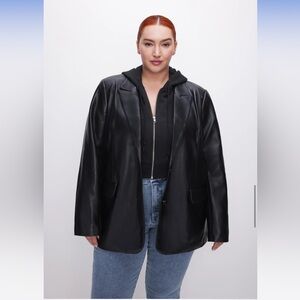 NWT Good American Faux Leather Blazer 5 2XL